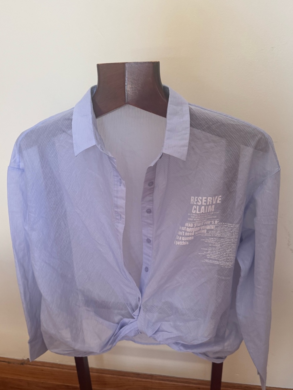Light blue Uchuu Montreal women oversized Button-Up Shirt size L like new